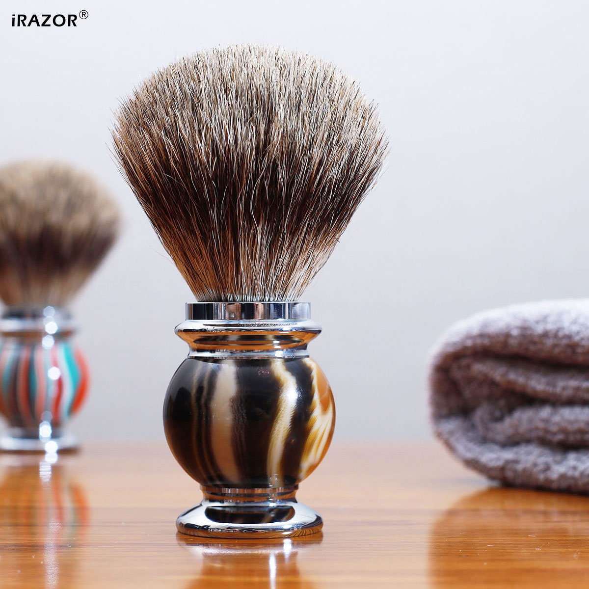 Men'S Grooming Brush - Sikat Cukur iRAZOR Silvertip untuk Pria,