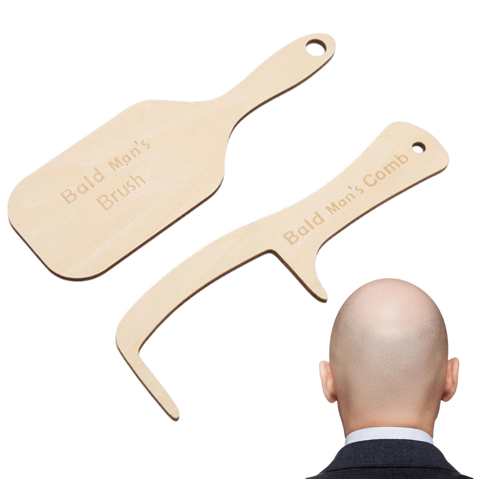 Men'S Grooming Brush - 2pcs Alat Perawatan Rambut Pria Botak