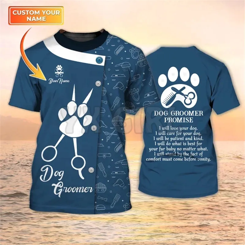 Kaos 3D Summer Dog Groomer Pro - Men'S Grooming Salon ulasan dan harga