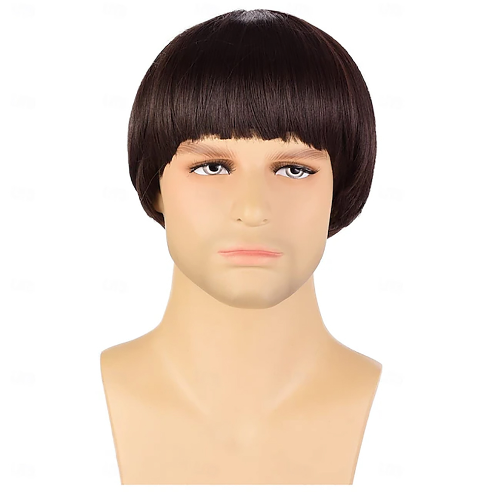 Wig Jamur Pendek Rambut Sintet - Men'S Grooming Salon ulasan dan harga