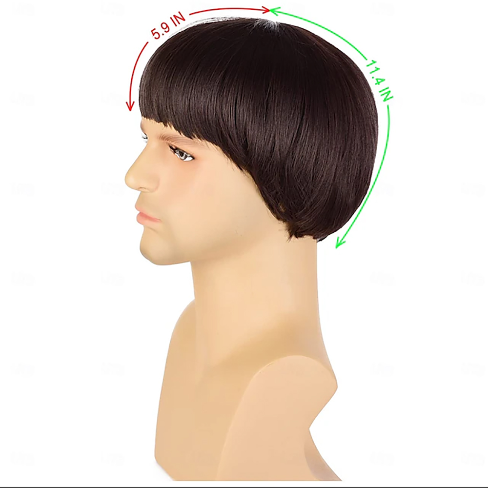 Wig Jamur Pendek Rambut Sintet - Men'S Grooming Salon ulasan dan harga